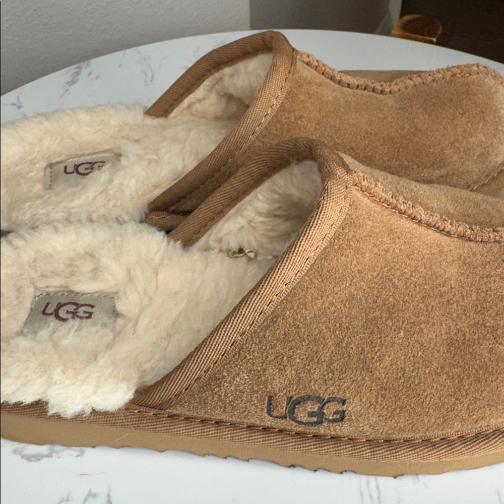 UGG Kids Keegan Brown Chestnut Slippers with Cream Lining - Kids youth 3 - Picture 5 of 14